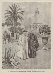 La promenade de Léon XIII dans les jardins du Vatican
